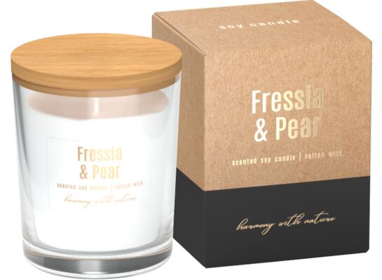 Świeca zapachowa w szkle SN73-326 sojowa frezja-gruszka BISPOL