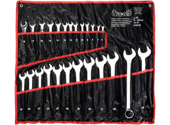 Klucz płasko - oczkowy 6,0 - 32,0 mm zestaw 25 sztuk Condor
