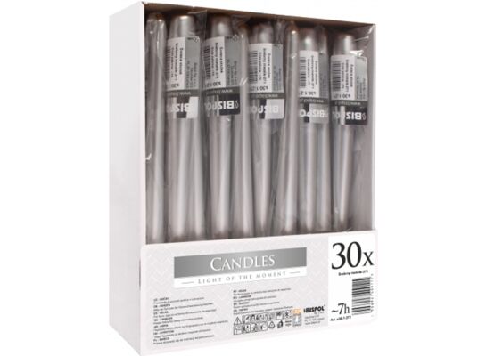 Świeca stożek S30-1-271 srebrna BISPOL