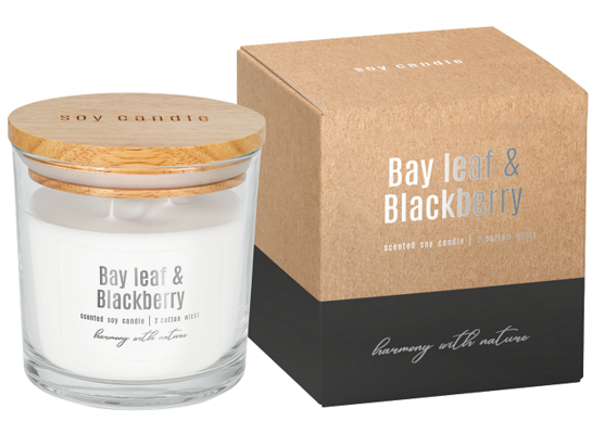 Świeca zapachowa w szkle SN173-325 sojowa liść laurowy-jeżyna BISPOL