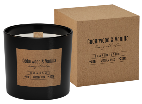 Świeca zapachowa w szkle SN100-095-81 drzewo cedrowe i wanilia BISPOL