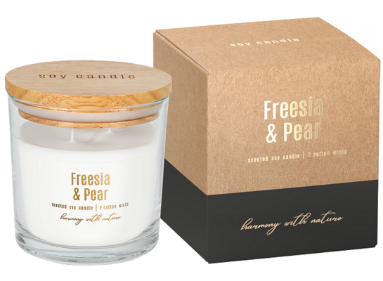 Świeca zapachowa w szkle SN173-326 sojowa frezja-gruszka BISPOL