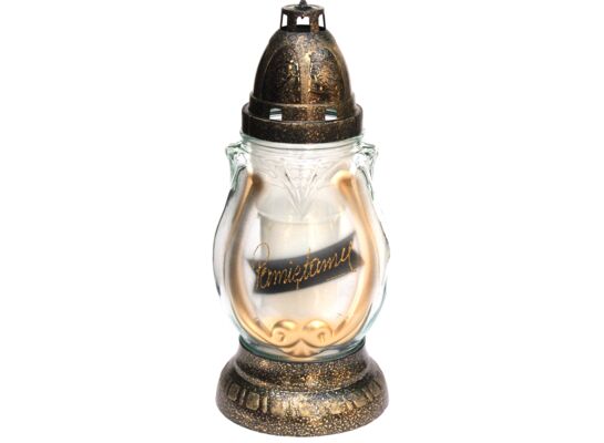 Znicz szklany Z-16 24 cm 8 szt. złoty