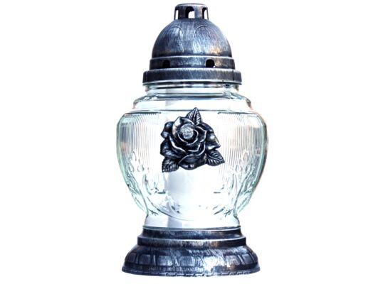 Znicz szklany Z-53/SR 30,5 cm srebrny