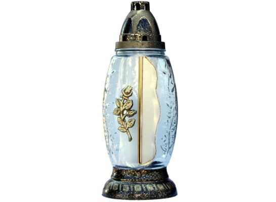 Znicz szklany Z-37/ZŁ 28 cm złoty