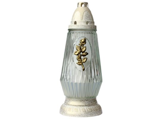 Znicz szklany Z-31B/ZŁ 28 cm złoty