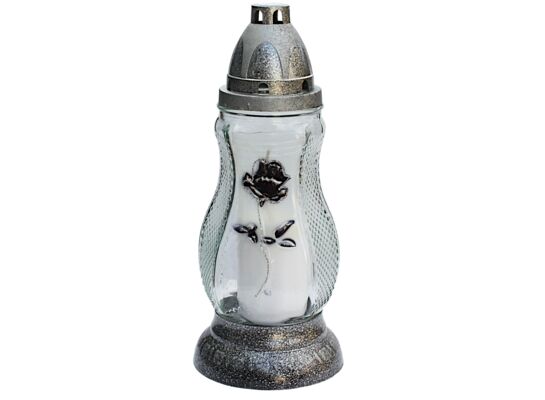 Znicz szklany Z-20/SR 26 cm srebrny