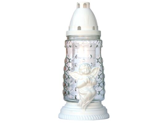 Znicz szklany Z-14 23 cm biały