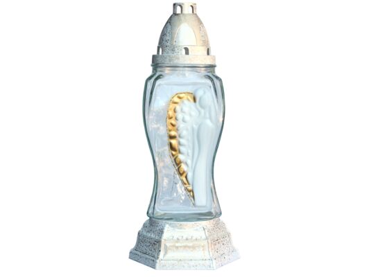 Znicz szklany Z-29/ZŁ 29 cm złoty