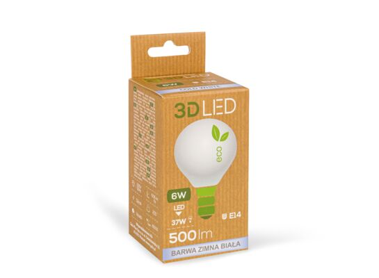 Żarówka ledowa 3LED kulka E-14 6 W barwa zimna