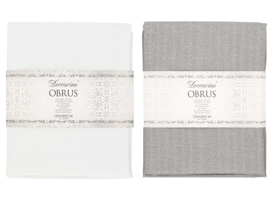 Obrus ze srebrnym połyskiem 130 x 180 cm mix biały/szary