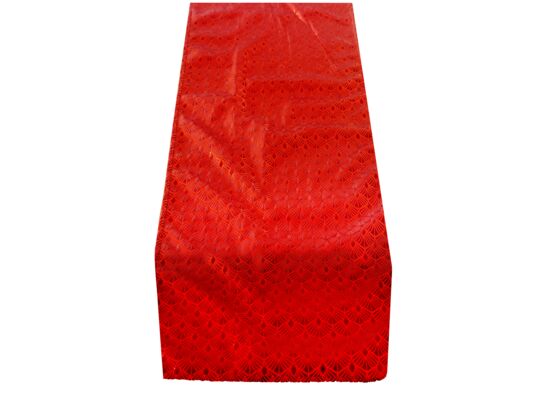 Bieżnik welurowy 32 x 180 cm bordowy/złoty