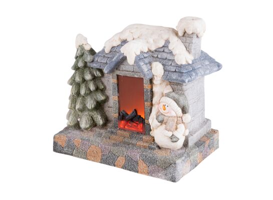Figurka ceramiczna LED kominek 41 x 27,5 x 37 cm
