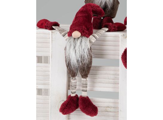 Skrzat tekstylny krasnal do zawieszenia 42 cm czerwony