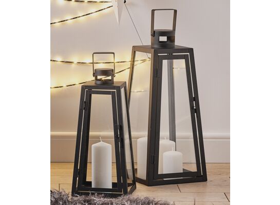 Komplet 2 latarnii metalowych czarny