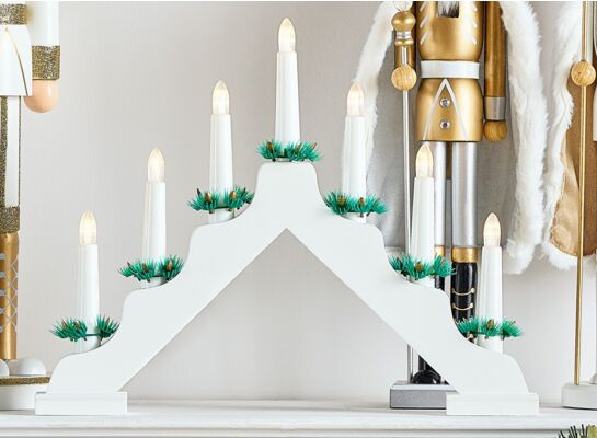 Świecznik LED adwentowy biały