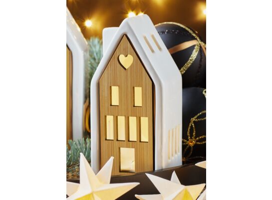 Figurka ceramiczna LED domek 9 x 8 x 18,5 cm