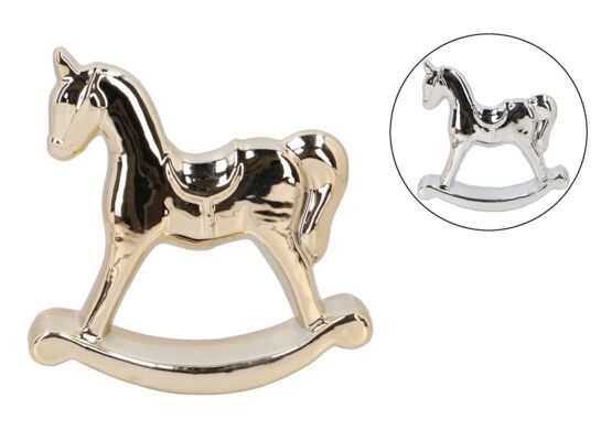 Figurka ceramiczna koń na biegunach 15,5 x 4,5 x 17,5 cm mix