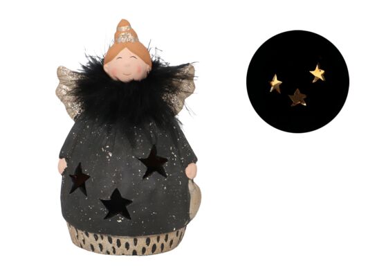 Figurka ceramiczna LED Anioł 19 cm