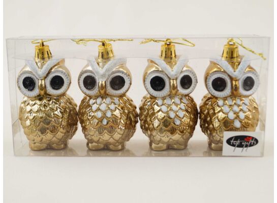 Zawieszka choinkowa sowa 4 sztuki