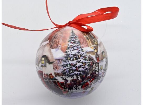 Bombka styropianowa z kokardą 7,5 cm