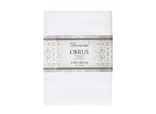 Obrus 130 x 180 cm prążki biały