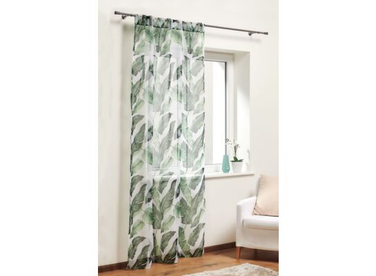 Firana z ukrytymi patkami EXOTICO 140 x 245 cm zielony