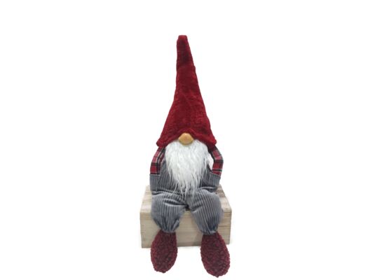 Skrzat tekstylny siedzący 67 cm czerwono-szary