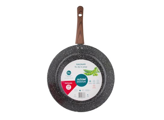 Patelnia stalowa 28 cm czarno-brązowa Ragnar
