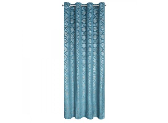 Zasłona ARETA 140 x 250 cm przelotki ciemnoniebieski