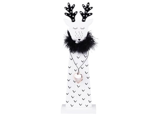 Figurka drewniana renifer biała 10 x 5 x 31,5 cm