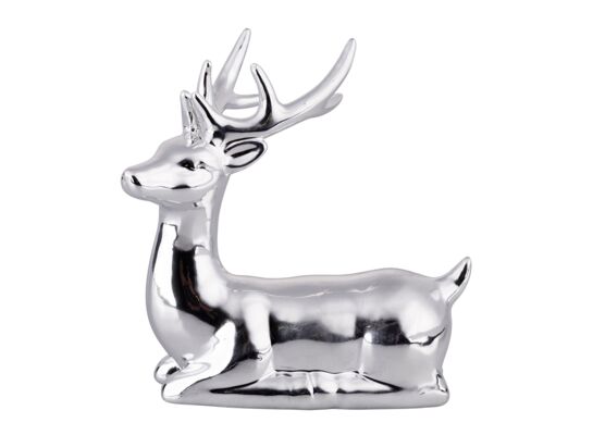 Figurka porcelanowa renifer 13,5 x 7,5 x 14 cm srebrny