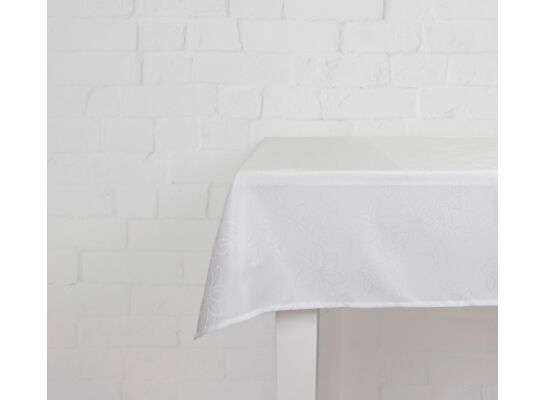 Obrus żakardowy Bright Leaves 145 x 220 cm biały