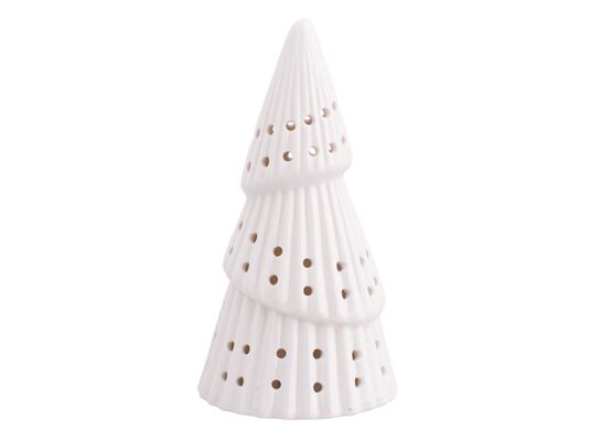 Figurka porcelanowa choinka oświetlenie LED biała 8 x 8 x 15 cm