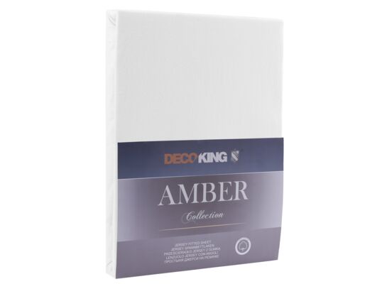 Prześcieradło jersey AMBER 160-180 x 200+30 cm biały
