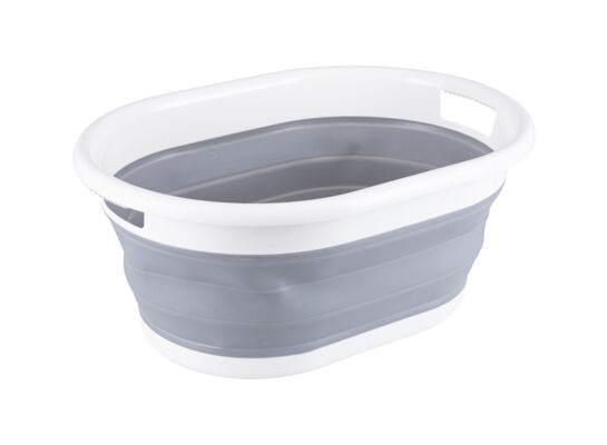 Miska składana 53,5 x 38,5 x 23,5 cm biało-szara