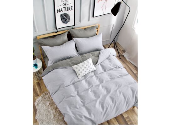 Pościel LILI bawełna satynowa 200 x 220 cm+70 x 80 cm x2 dwustronna szara