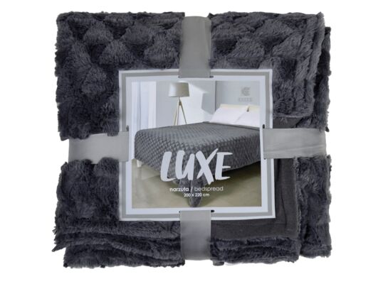 Narzuta na łóżko Luxe 170 x 210 cm ciemny szary