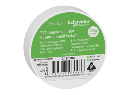 Taśma izolacyjna PCV 19 mm x 20 m biała