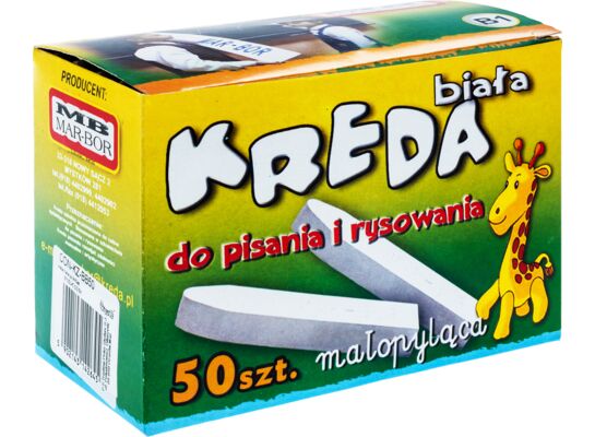 Kreda biała typ B kwadratowa opakowanie - 50 sztuk Condor