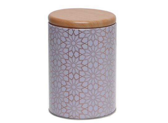 Pojemnik metalowy Octavia 15 cm d2 biało-złoty