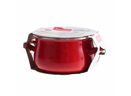 Garnek emaliowany z pokrywką 18 cm 2,8 l czerwony