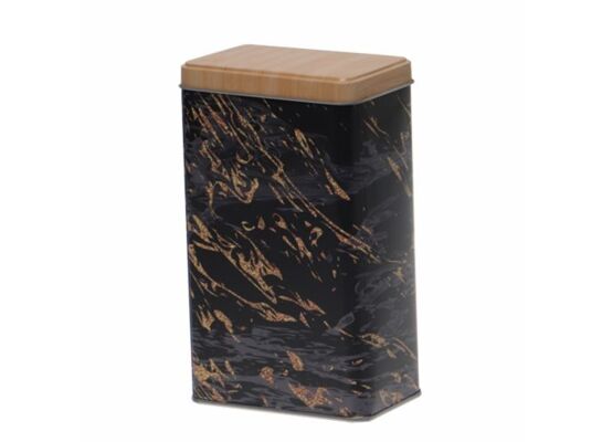 Puszka metalowa prostokątna 0,9 l brązowy marmur