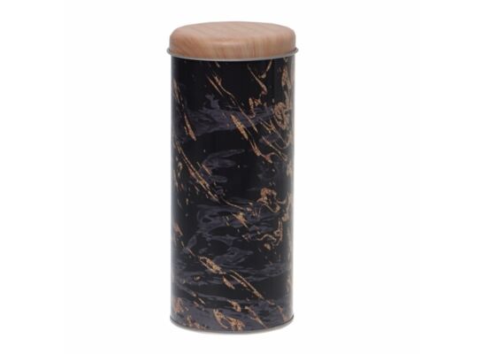 Puszka metalowa okrągła 0,8 l ciemny marmur