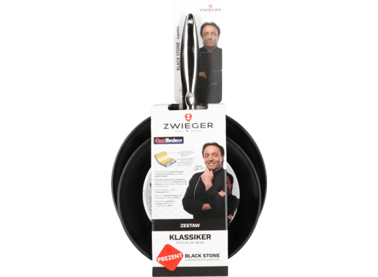 Dwupak patelni Klassiker 24/28 cm z łopatką Black Stone