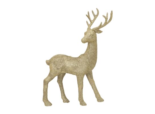 Figurka renifer brokatowy 25 x 9 x 34 cm złoty