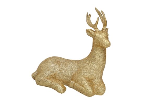 Figurka renifer brokatowy 27 x 15 x 25 cm złoty