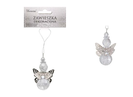 Zawieszka Aniołek 6 cm mix srebrna