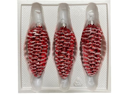 Bombka szklana SZYSZKA DUZA 3 szt