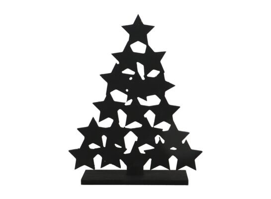 Figurka drewniana choinka 32 x 41 cm czarna